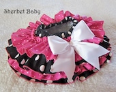 Original 4 Ruffle All Around Ruffle Hot Pink & Black Polka Dots Sassy Pants Diaper Cover Skirt  Tutu This is Over the Top Cute