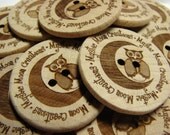 1.25 Inch Custom Engraved Buttons With Your Shop Name or Logo