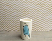 Ceramic blue bird vase, bird flower vase gift for her, pottery by catherinereece