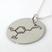 Dopamine Molecule hand stamped sterling silver necklace