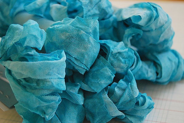 Crinkled Ribbon-Lake Blue