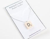 Letter D Initial Necklace made with Vintage Plastic Scrabble Tile // Very Last One