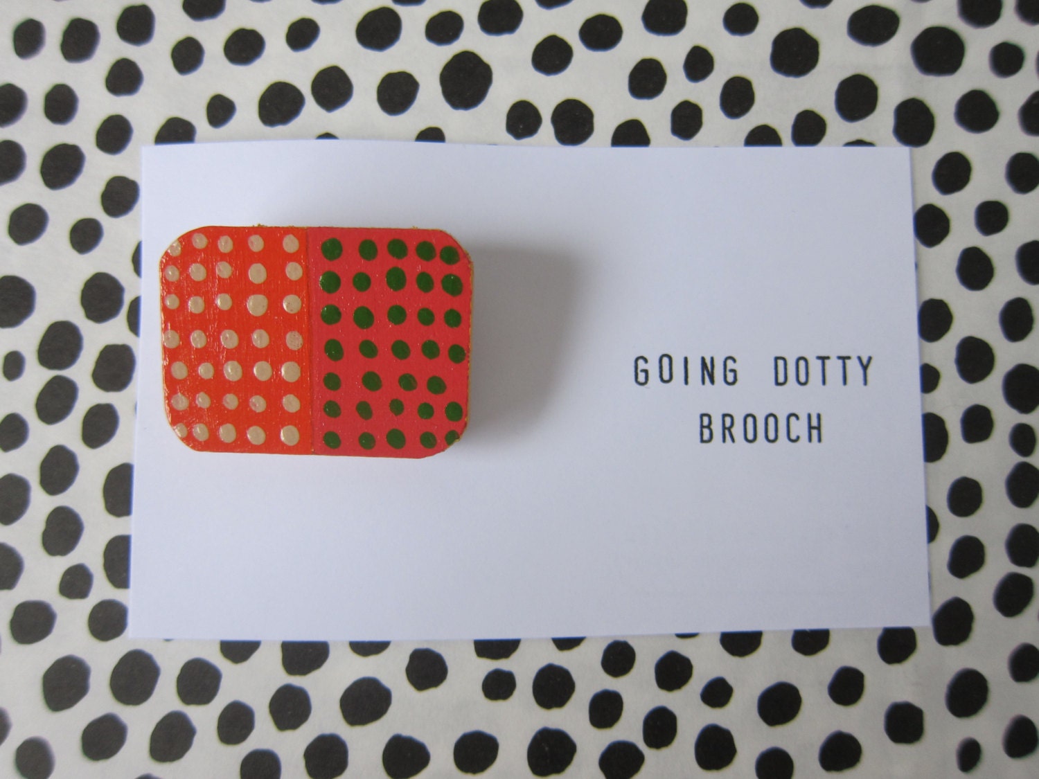Brooch OOAK - Going Dotty (Orange)