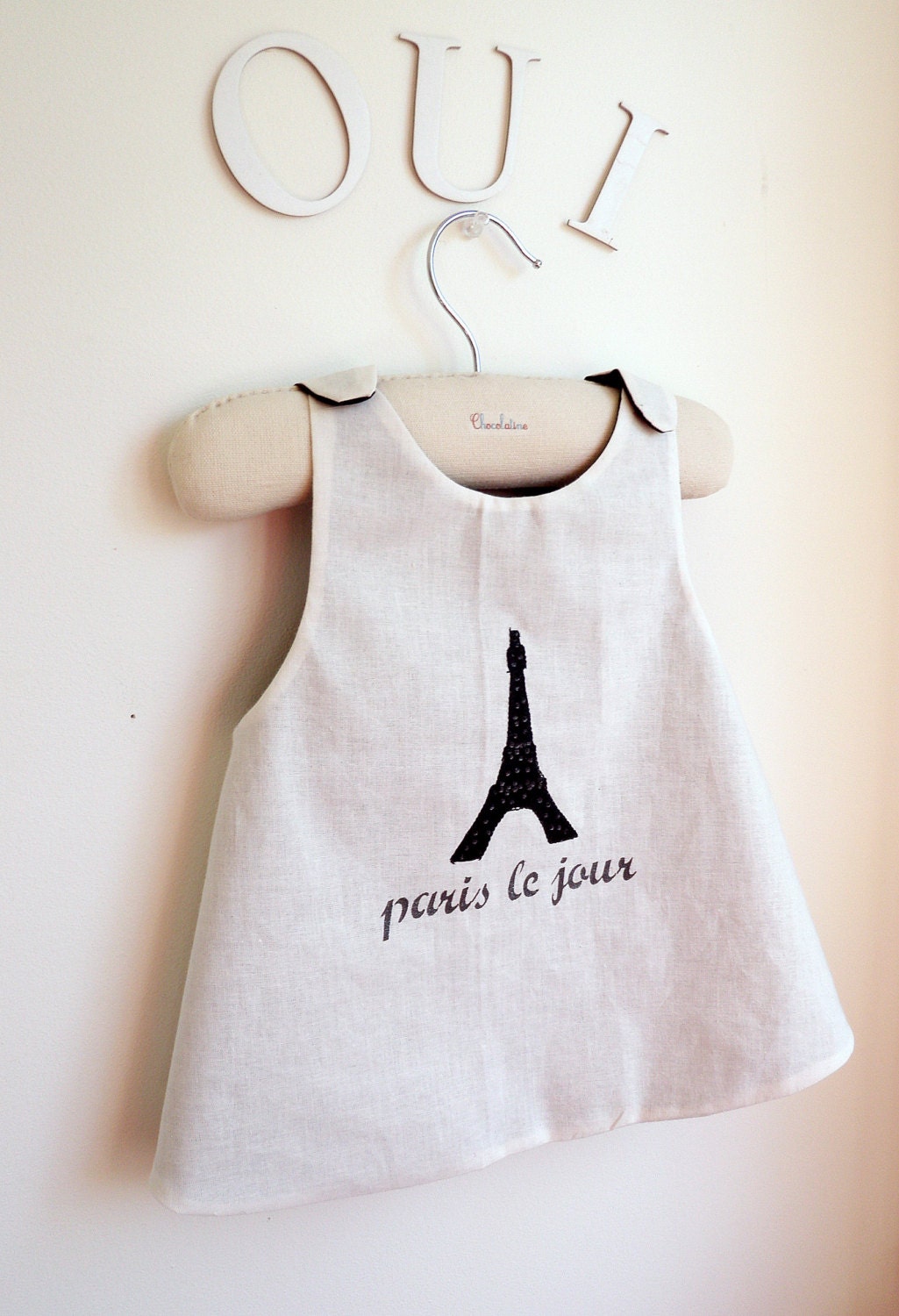 Girls Dress - Reversible Pinafore Top - French Style - Paris by Day & Night - Sizes for babies, girls and toddlers from 6 months to 5Y