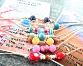 Wish Bracelet -- Tie On Hemp Bracelet, Beaded, Beads, Minimalist, Boho, Wedding, Bridesmaid Gifts