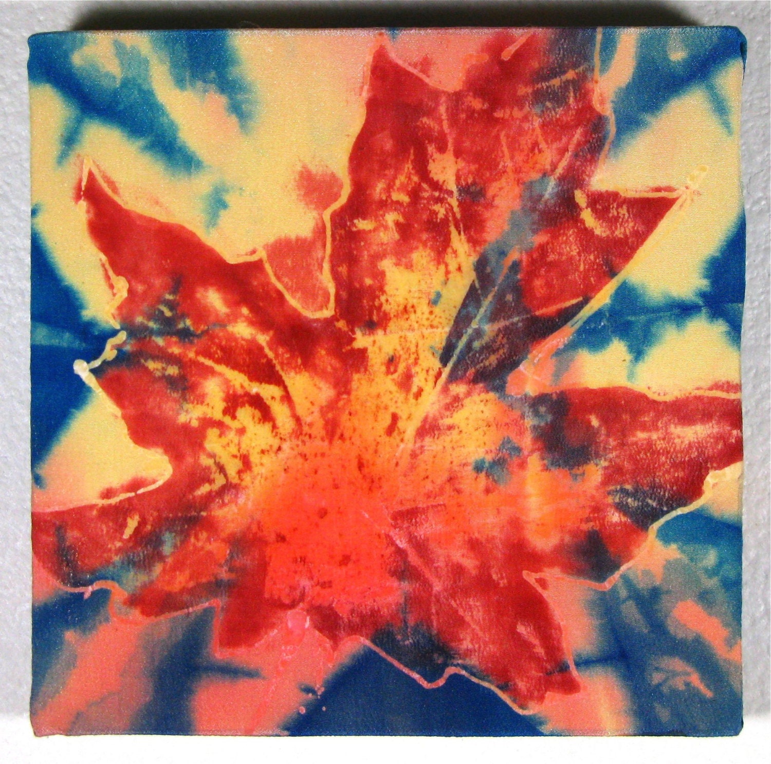 small painting on silk Maple Explosion