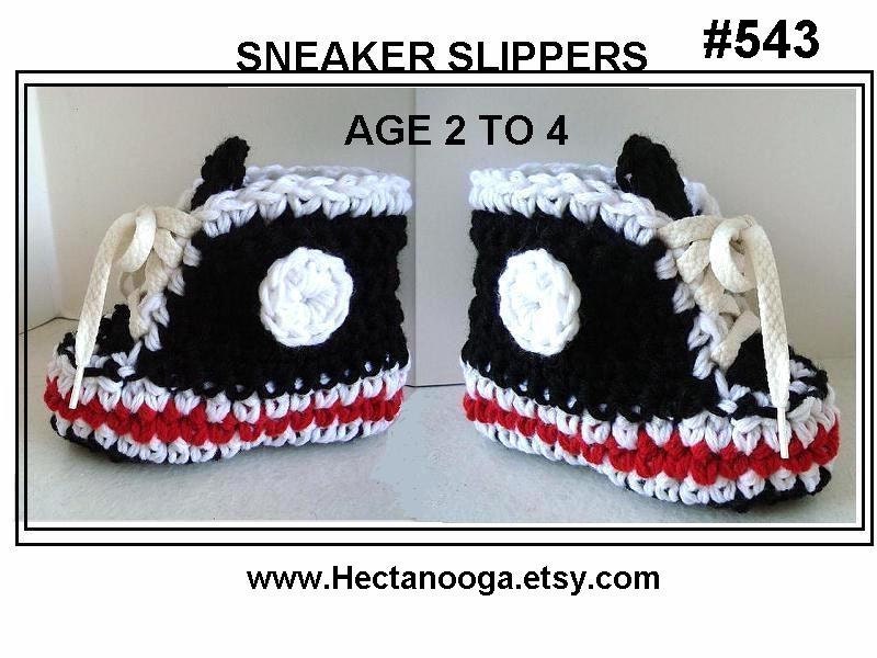 Booties Sneakers Boys or Girls slippers, age 1 to 6, childrens clothing, INSTANT download crochet pattern