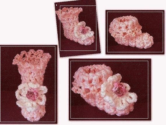 CROCHET Baby booties  PATTERN , num 435, frilly top booties, newborn to 12 months, ok. to sell your booties sport weight yarn