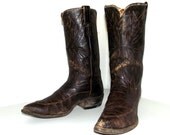 Dark Brown Justin brand leather cowboy boots size 7.5 D or cowgirl size 9