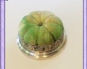 Silk Pincushion - Hand Dyed - Silver Plated Base