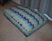 Funky Blues Chevron Dog Cat Pet Bed