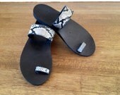 Handmade custom python & leather sandal