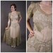Vintage 1930s Dress - Sheer Sage Green Chiffon and Lace Summer Dress