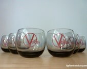 Vintage Valle's Steak House Roly Poly Glasses