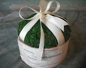 Birch bark and moss ring bearer pillow for your rustic,woodland, nature, eco friendly, fairytail wedding.