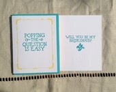 Will You Be My Bridesmaid Letterpressed Card (individual card)
