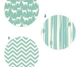 ORGANIC crib sheet- aqua- pick your fabric- made to order