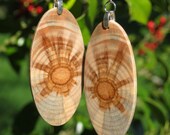 Really Awesome Unusual Unique Reclaimed Wood Monkey Puzzle Earrings
