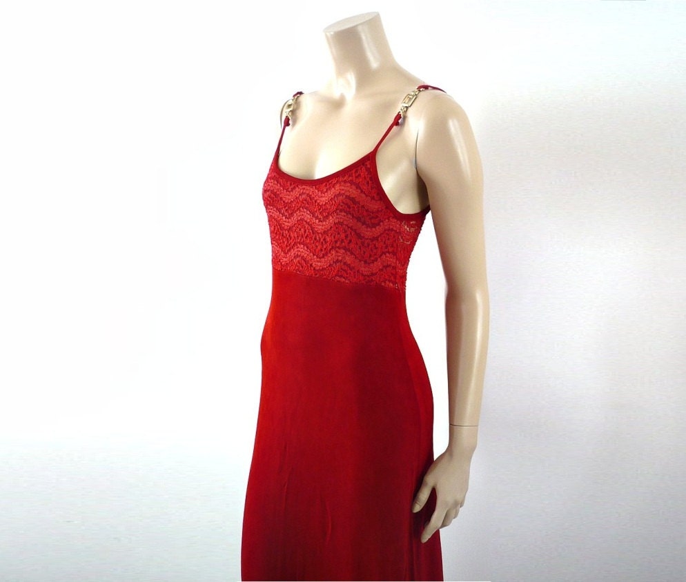 ELITELLE FRench Vintage Red Maxi Dress