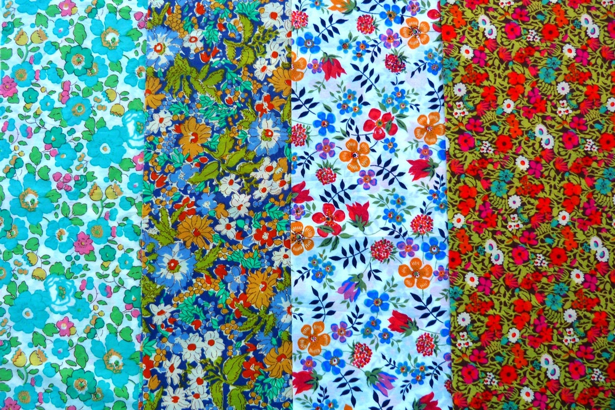 Liberty fabric strips  -  4 Liberty of London Tana Lawn 5" x 25" strips
