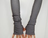 Arm Warmers in Brown Faux Denim - Sleeves - Fingerless Gloves