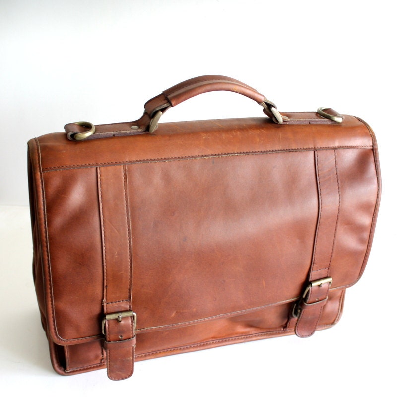 FRANKLIN COVEY Genuine Oil Tanned Cowhide Leather Briefcase