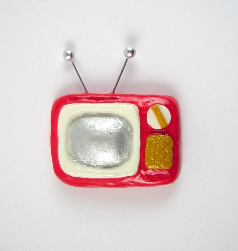 Retro TV firidge magnet - cute television, kitchen decor