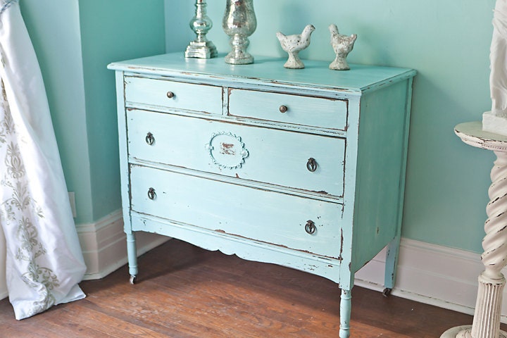 antique dresser shabby chic beach cottage aqua blue distressed cottage coastal light turquoise