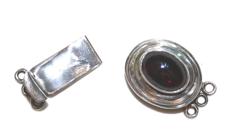 Garnet and Sterling Silver Clasp  -  Supplies