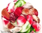 Superwash Merino Lambswool Wool Roving Hand Painted Combed Top for Spinning  - 4.3 oz - CICADA