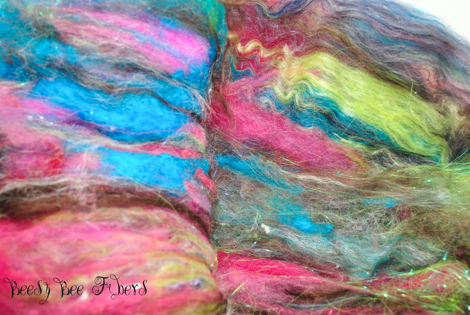 Fiber Batt, Wool Batt, Spinning fiber, art batt, felting batt, carded batt for spinning or felting- 2.6 oz - ONE WAY