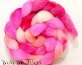 Wool Roving Hand Painted Finnish Combed Top Spinning or Felting Fiber - 4.1 oz - IMAGINE