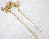 Noriko Large Hair Pin, wedding hair accessory, bridal hair piece, gold silver plated