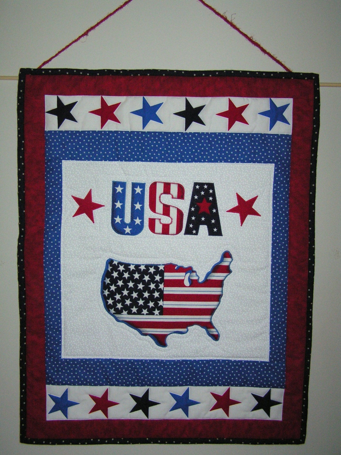 Red, White & Blue Patriotic Wall Hanging USA
