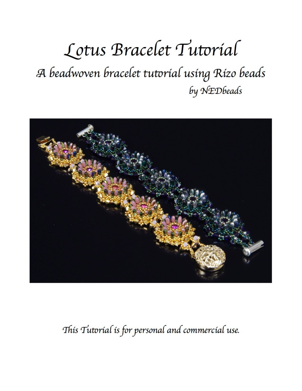Lotus Bracelet - A Beadweaving Tutorial using Rizo Beads