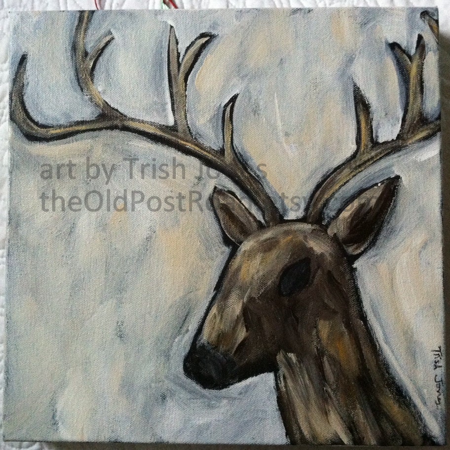 Stag original deer painting