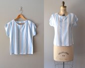 vintage striped blouse / stripe top / Sea Air top