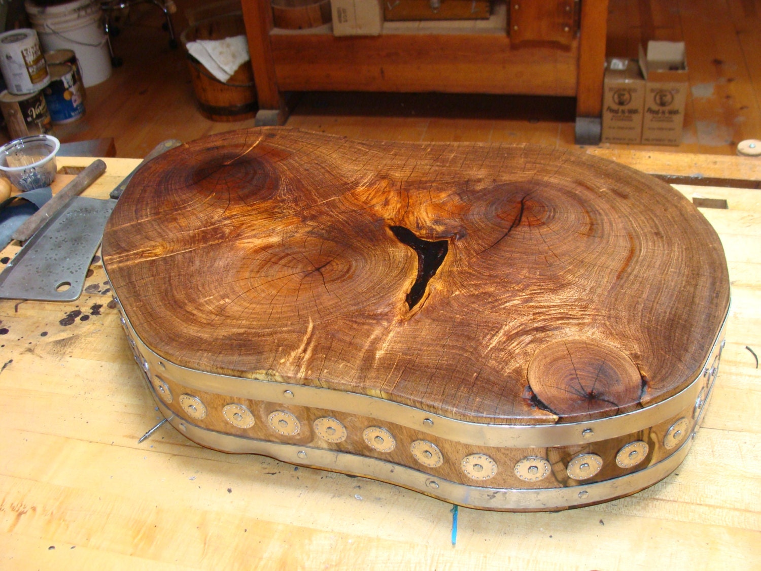 End Grain Mesquite Cutting Board  22" x 14" x 4"  "El Mariachi"