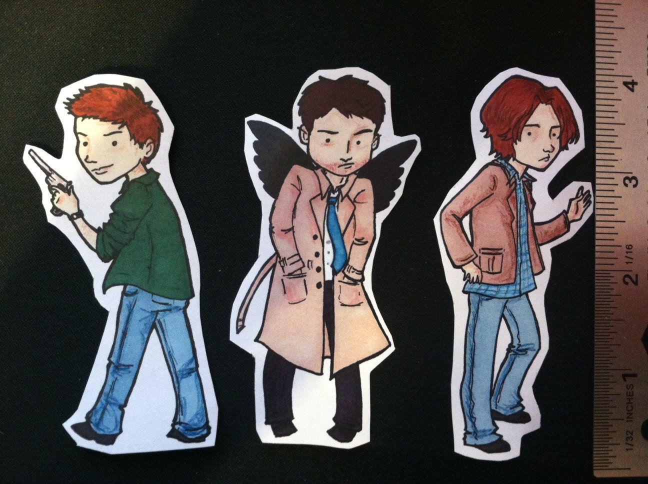 Supernatural Stickers - set of 3 - Dean - Castiel - Sam