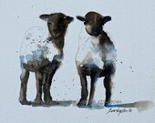 Nursery decor Sheep PRINT sheep art baby Nursery art PRINT SET french country baby girl Sheep painting watercolor painting brown gray 8x10