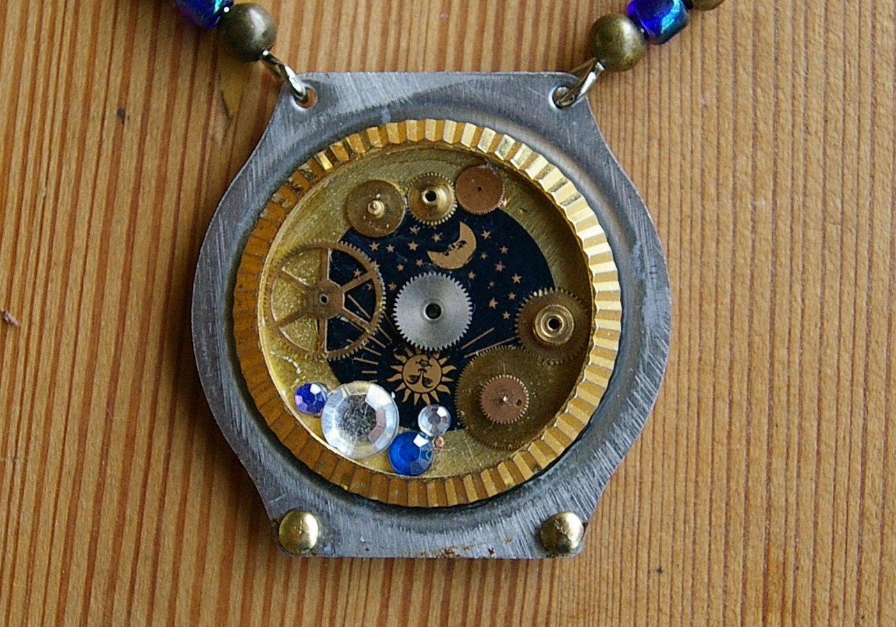 Sun, Moon, Stars Celestial Bodies Necklace