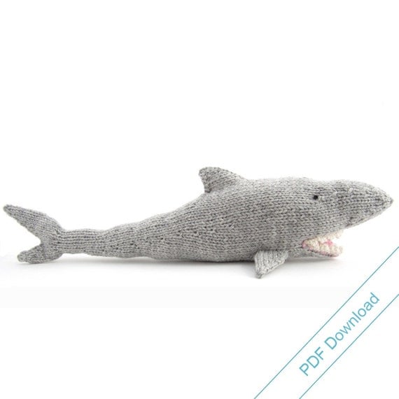 Shark Knitting Pattern. Knit Your Own Jaws. PDF Download.
