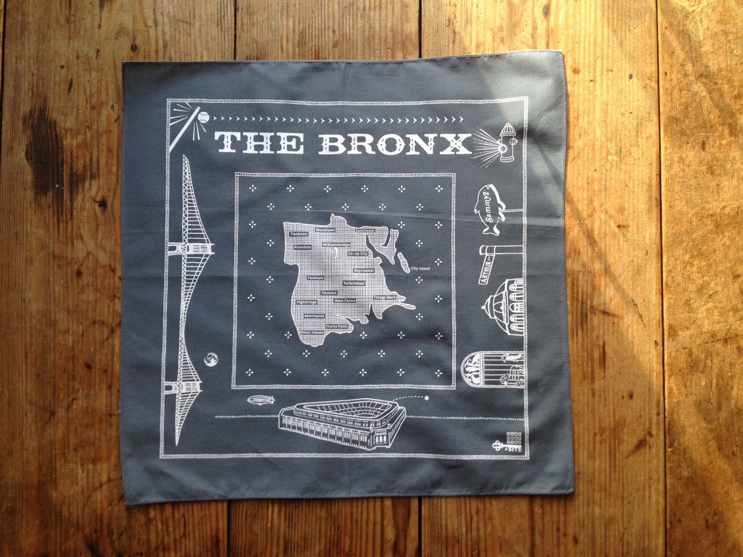 Minor misprints- Bronx bandanna - gray