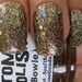 MINI 5ml Bowie - Holographic Gold & Black Glitter Nail Polish - Custom Blended Nail Laquer