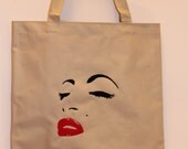 Sexy Face Machine Embroidered Shopping Tote