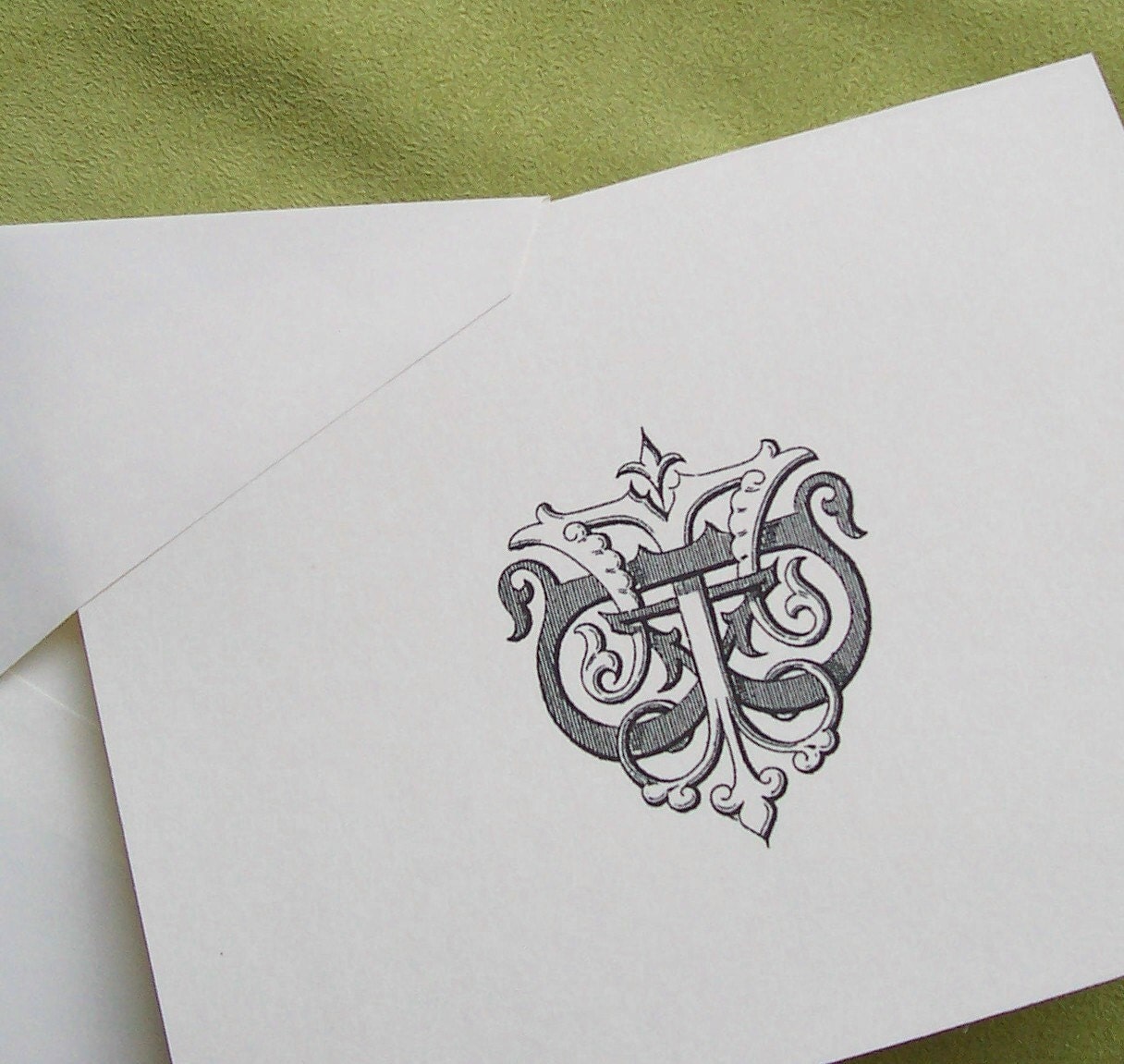 Personalized Notecards Vintage Inspired Stationery Wedding Victorian Antique Monogram Ivory Note Cards set of 10