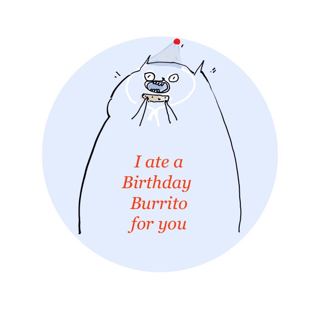 Birthday Burrito- Cat Card