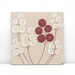 Original Painting of Flowers - Khaki and Red Textured Acrylic Wildflowers - Small Canvas Art 10X10 - MADE TO ORDER