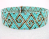 Peyote Pattern - Swirls - INSTANT DOWNLOAD PDF - Peyote Stitch Bracelet Pattern