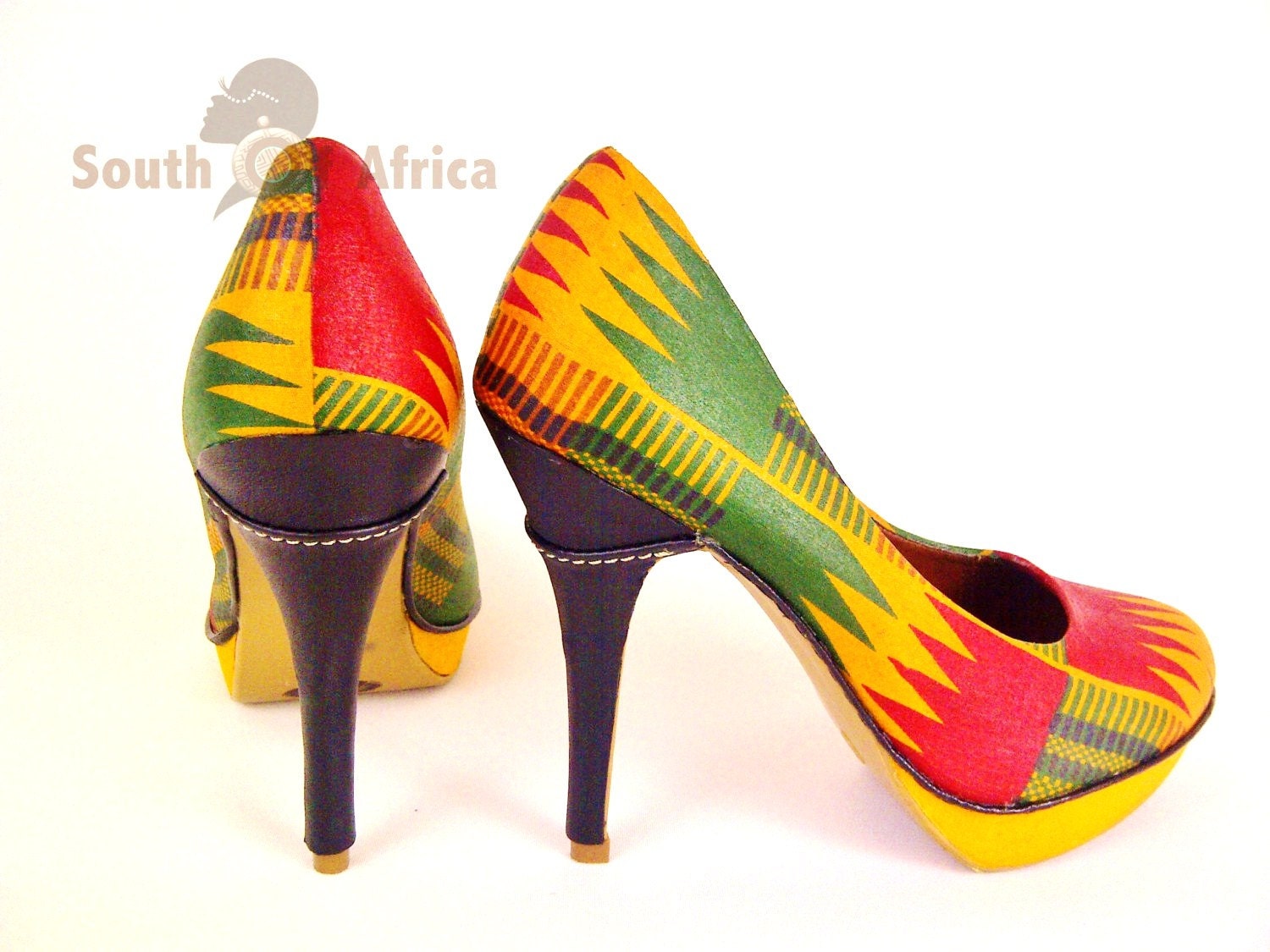 African Print Court Shoe